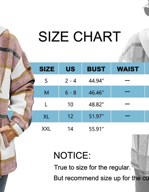 Load image into Gallery viewer, Flannel Shirts for Women Button down Plaid Shirt Hooded Shacket Jacket with Pocket
