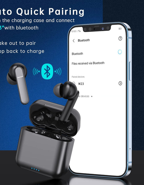 Load image into Gallery viewer, Wireless Earbuds, Bluetooth 5.1 Earbuds Noise Cancelling Wireless Headphones, Deep Bass with Type C Charging Case Waterproof Built-In Mic Headset for Iphone Android Black
